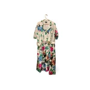 TAHARI ASL Floral Belted Shirt Dress | Size 20W Plus Size NWT | Satin Finish